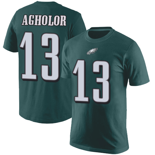 Men Philadelphia Eagles #13 Nelson Agholor Green Rush Pride Name and Number NFL T Shirt